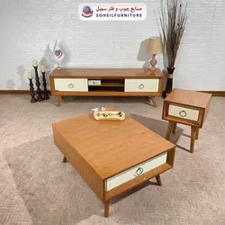 میز تلویزیون مدرن چوب و MDF مدل 133 سهیل (روکش طبیعی چوب بلوط)
