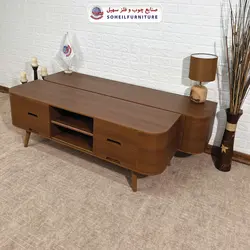 میز تلویزیون جدید چوب و MDF مدل ۱۲۹ سهیل (روکش ضد آب و ضد خش وکیوم)