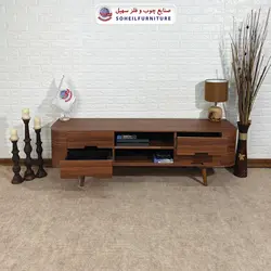 میز تلویزیون جدید چوب و MDF مدل ۱۲۹ سهیل (روکش ضد آب و ضد خش وکیوم)