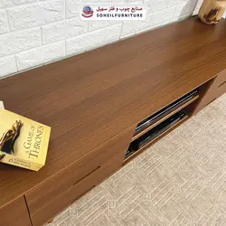 میز تلویزیون جدید چوب و MDF مدل ۱۲۹ سهیل (روکش ضد آب و ضد خش وکیوم)