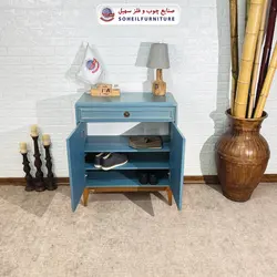 جاکفشی چوب و MDF کشو دار مدل 137 سهیل (روکش طبیعی چوب بلوط)