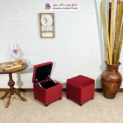 مبل پاف باکس مدرن مدل 1077 سهیل (باکس چوبی وسایل و لباس)