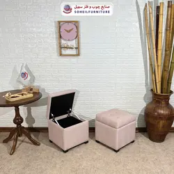 مبل پاف باکس مدرن مدل 1077 سهیل (باکس چوبی وسایل و لباس)