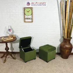 مبل پاف باکس مدرن مدل 1077 سهیل (باکس چوبی وسایل و لباس)
