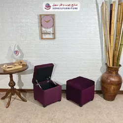 مبل پاف باکس مدرن مدل 1077 سهیل (باکس چوبی وسایل و لباس)