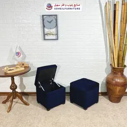 مبل پاف باکس مدرن مدل 1077 سهیل (باکس چوبی وسایل و لباس)