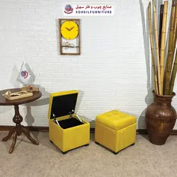 مبل پاف باکس مدرن مدل 1077 سهیل (باکس چوبی وسایل و لباس)