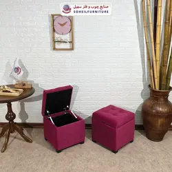 مبل پاف باکس مدرن مدل 1077 سهیل (باکس چوبی وسایل و لباس)