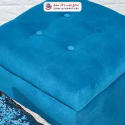 مبل پاف باکس مدرن مدل 1077 سهیل (باکس چوبی وسایل و لباس)
