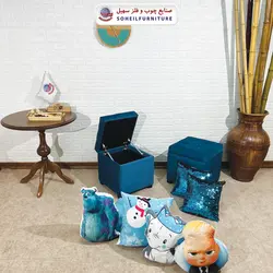 مبل پاف باکس مدرن مدل 1077 سهیل (باکس چوبی وسایل و لباس)