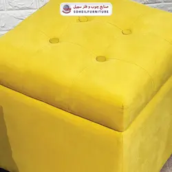 مبل پاف باکس مدرن مدل 1077 سهیل (باکس چوبی وسایل و لباس)