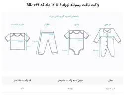 ژاکت بافت پسرانه نوزاد 6 تا 12 ماه کد ML-099 | فروشگاه ملیسک
