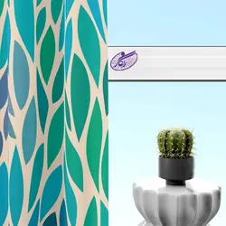 پرده مدرن طرح برگ سبز - فروشگاه رنگارشاپ