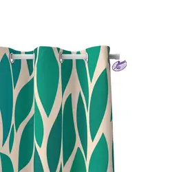 پرده مدرن طرح برگ سبز - فروشگاه رنگارشاپ