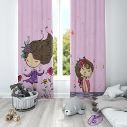 پرده کودک طرح بنفشه - فروشگاه رنگارشاپ