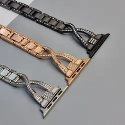 بند اپل واچ نگین دار طرح سایز 42/44/45/49 میلیمتری