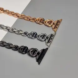بند اپل واچ نگین دار قلبی سایز 42/44/45/49 میلیمتری