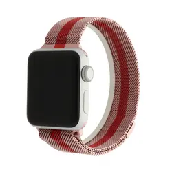 بند اپل واچ Apple Watch (42/44) مدل Milanese رز گلد با خط قرمز