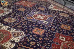 گبه ماشینی افرند زمینه سرمه ای کد 703