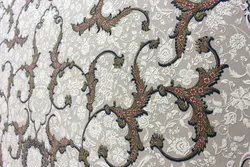 فرش ماشینی افرند 1200 شانه گل برجسته زمینه نقره ای کد 2232