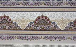 فرش ماشینی افرند 1200 شانه گل برجسته زمینه نقره ای کد 2232