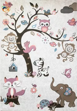 فرش کودک افرند مدل باغ‌وحش کد 147