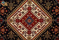 گبه ماشینی افرند زمینه سرمه ای کد 825