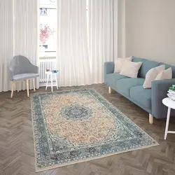 فرش ماشینی افرند 1200 شانه گل برجسته زمینه نقره ای کد 1506