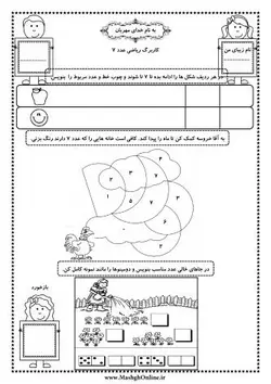 کاربرگ عدد هفت (7)