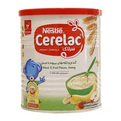 قیمت خرید اینترنتی سرلاک گندم و تکه های میوه با عسل به همراه شیر نستله 400 گرم | فارموکسین