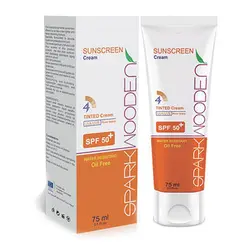 کرم ضد آفتاب رنگی شماره 1 اسپارک وودن SPF50 مناسب پوست چرب 75 میل | Spark Wooden Sunscreen Cream Spf 50