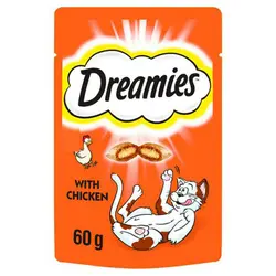 تشویقی گربه Dreamies with Chicken وزن 60 گرم