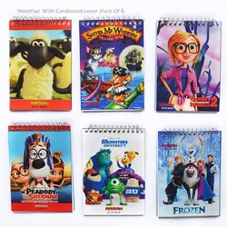 دفترچه یادداشت جلد مقوایی کم برگ کارتونی