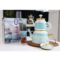 کتری قوری لعابی لایت ترکیه کد ۸۶۵۲