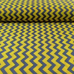 پارچه ملحفه طرح زیگزاگ 1811 زرد طوسی