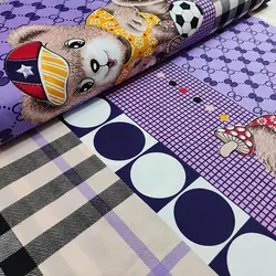 پارچه ملحفه طرح خرس دوقلو کد 160 - مترینوشاپ