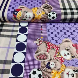 پارچه ملحفه طرح خرس دوقلو کد 160 - مترینوشاپ