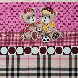 پارچه ملحفه طرح خرس دوقلو کد 170 - مترینوشاپ