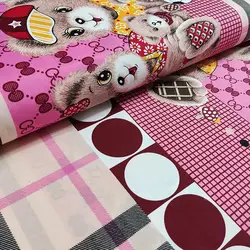 پارچه ملحفه طرح خرس دوقلو کد 170 - مترینوشاپ