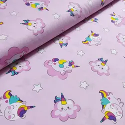 پارچه ملحفه عروسکی طرح یونیکورن کد 170 - مترینوشاپ