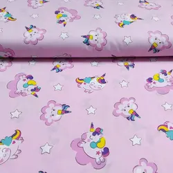 پارچه ملحفه عروسکی طرح یونیکورن کد 170 - مترینوشاپ