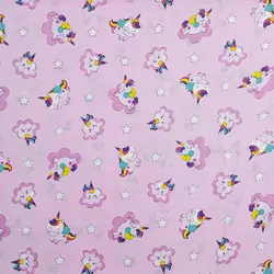 پارچه ملحفه عروسکی طرح یونیکورن کد 170 - مترینوشاپ