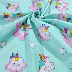 پارچه ملحفه عروسکی طرح یونیکورن کد 145 - مترینوشاپ