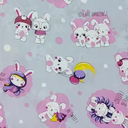 پارچه ملحفه عروسکی طرح ربیت کد 0170 - مترینوشاپ