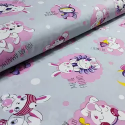 پارچه ملحفه عروسکی طرح ربیت کد 0170 - مترینوشاپ