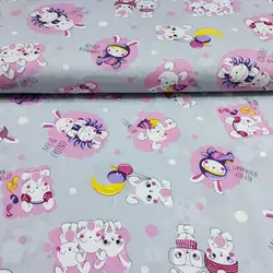 پارچه ملحفه عروسکی طرح ربیت کد 0170 - مترینوشاپ