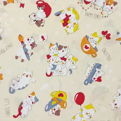 پارچه ملحفه عروسکی طرح پیشی کد 300 - مترینوشاپ