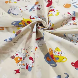 پارچه ملحفه عروسکی طرح پیشی کد 300 - مترینوشاپ