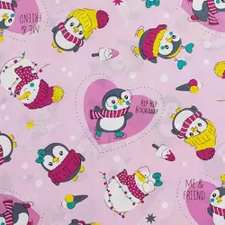 پارچه ملحفه عروسکی طرح پنگوئن کد 170 - مترینوشاپ