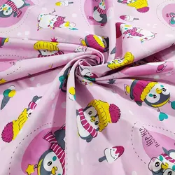 پارچه ملحفه عروسکی طرح پنگوئن کد 170 - مترینوشاپ